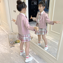 Womens childrens college style jk uniform three-piece set 2021 spring and autumn clothes