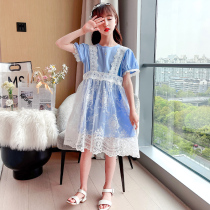 Girls dress Summer holiday Two dress dress 2022 New Korean version CUHK Girl girl Summer foreign air short sleeve dress