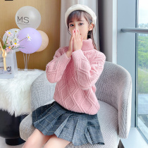 Womens autumn turtleneck sweater 2021 autumn and winter new big childrens foreign style sweater girl bottoming sweater