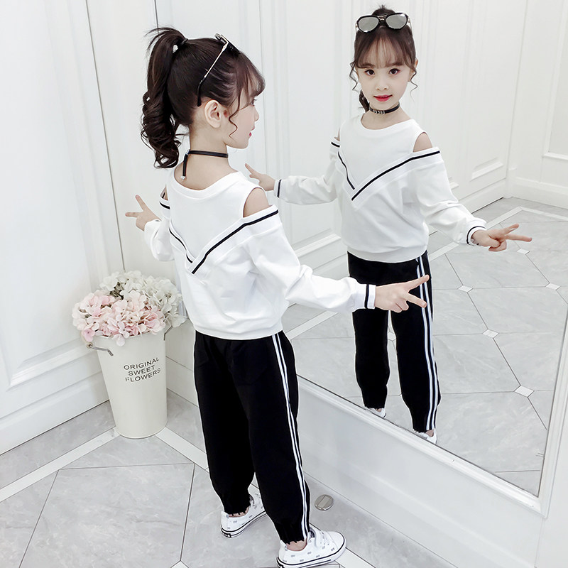 6 Girls Dress Spring Autumn Sports Suit 2022 New Korean Version 7 Caddie 8 Little Girl Foreign Pie Summer Clothing 9 years old