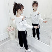  6 Girls  spring and autumn sports suit 2021 new Korean version 7 middle child 8 little girl western summer clothes 9 years old