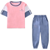 Cô gái mặc thể thao trẻ em mùa hè của Kit 2020 giản dị mùa hè đầm hai mảnh bộ trẻ em vừa mới và lớn. 