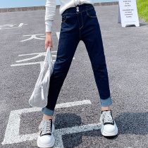 Girls Stretch Jeans 2021 Autumn New Chinese Tong Korean Fashion Pants Childrens Loose Casual Pants