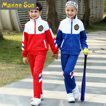  Primary school students spring autumn and summer sports uniform clothing set School uniform Childrens blue and white class clothes College style kindergarten garden clothes
