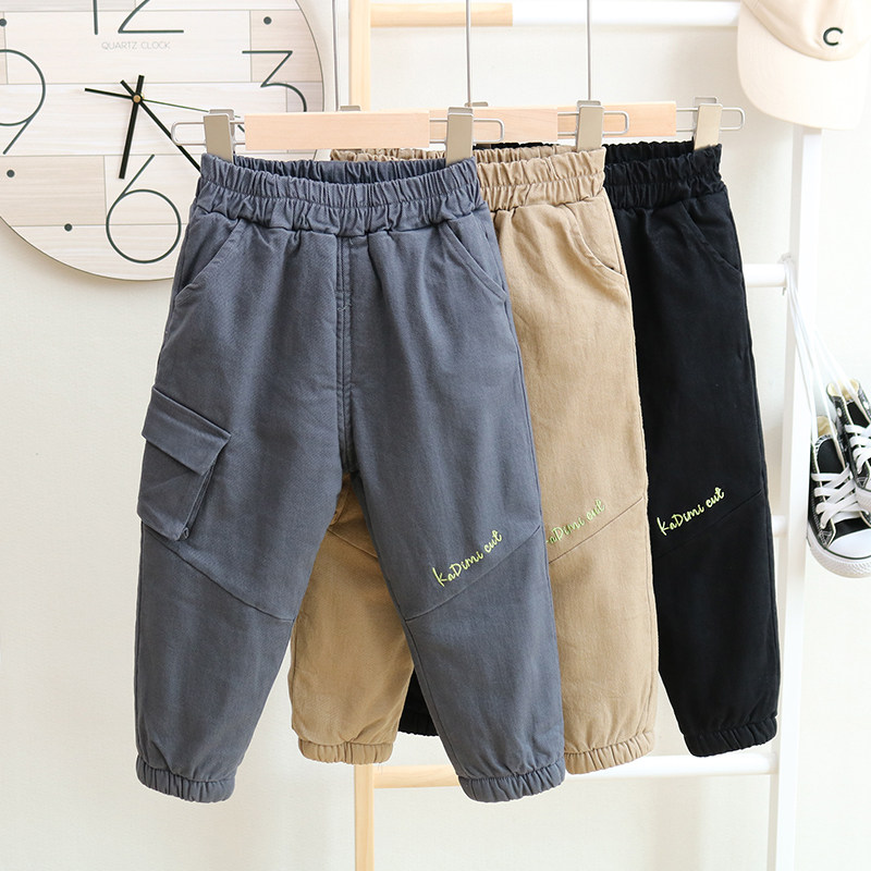 Boy's cotton pants in winter baby children's three-layer cotton thickness wear tide outside of winter baby's cotton