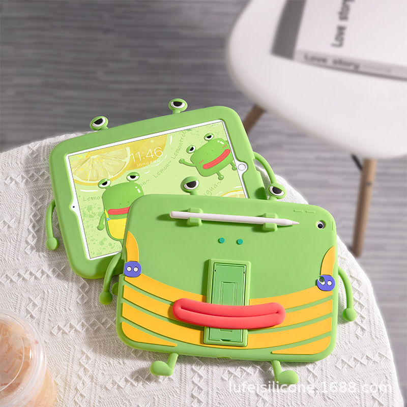 Suitable for iPad Silicone Protective Cases, Cartoon Air3 Ugly-Cute Frog Air4/5 Silicone Tablet 10.2/11 Soft Case