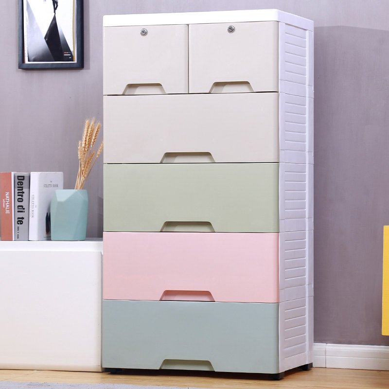 Thickened king-size plastic storage box Drawer-type children's clothes finishing box Multi-layer storage box storage cabinet