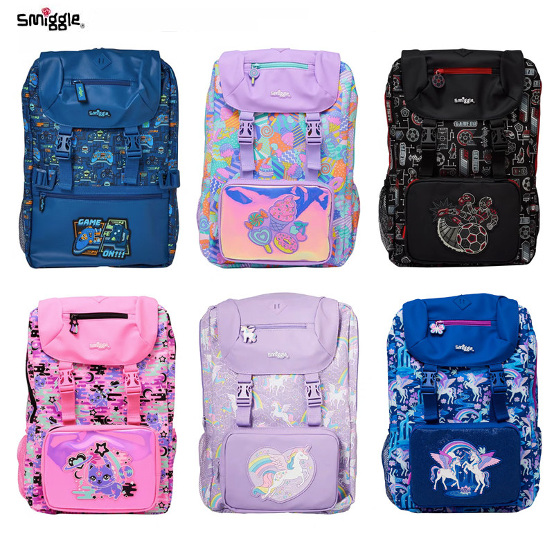 New Zealand smiggle bag student large number 4-6-grade backpack male and female child double shoulder bag-Taobao