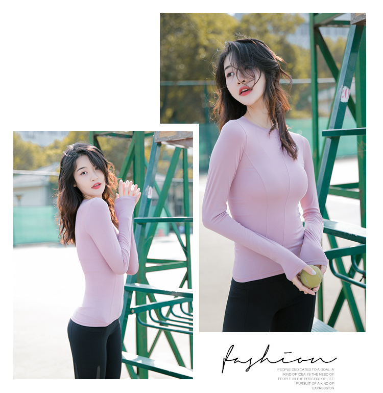 Áo thể thao nữ dài tay lưới màu đỏ tập thể dục mặc chạy bộ tập luyện chặt chẽ Chạy áo thun yoga mặc áo căng áo thun 3 lỗ nam tập gym