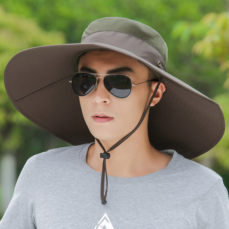 Japanese male sun hat big edge fishing hat sunscreen hat outdoor mountaineering anti-UV sun hat fisherman hat