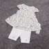 Ưu đãi đặc biệt bộ đồ trẻ em bé gái mùa hè 2019 bộ đồ trẻ em hàn quốc bộ đồ hai mảnh họa tiết hoa 0583 - Phù hợp với trẻ em