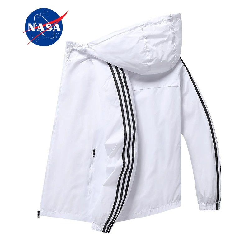 Nasa Men's Summer Thin Jacket Spring New Couple's Outfit Outdoor Solid Color Three-Stripe Jacket Sportswear