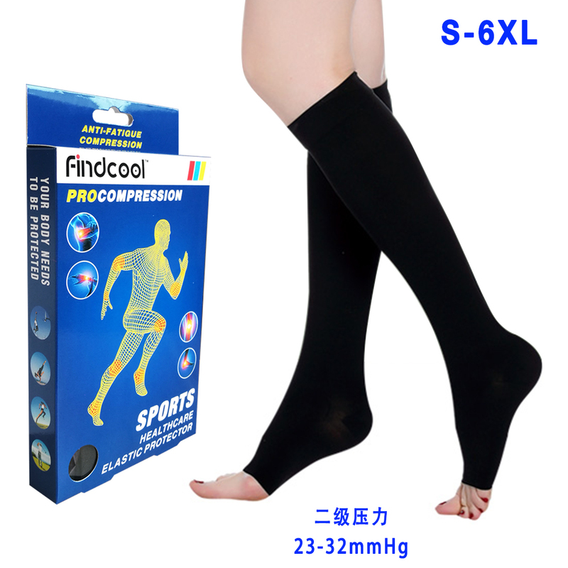 Findcool Large Size Anti-Swelling Work Elastic Socks for Men and Women, Beautiful Legs Gradient Pressure Socks, Travel Airplane Socks