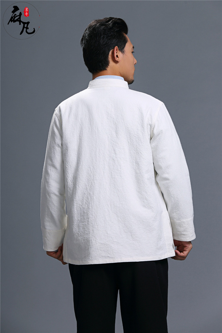 Mùa xuân và mùa thu Trung Quốc phong cách truyền thống Tang quần áo lanh nam áo khoác cotton và vải lanh nút cổ áo quốc gió áo thể thao