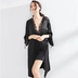 Váy ngủ cho phụ nữ 妠 satin Áo choàng bằng vải lụa satin có ren màu đen của Pháp - Night Robe Night Robe