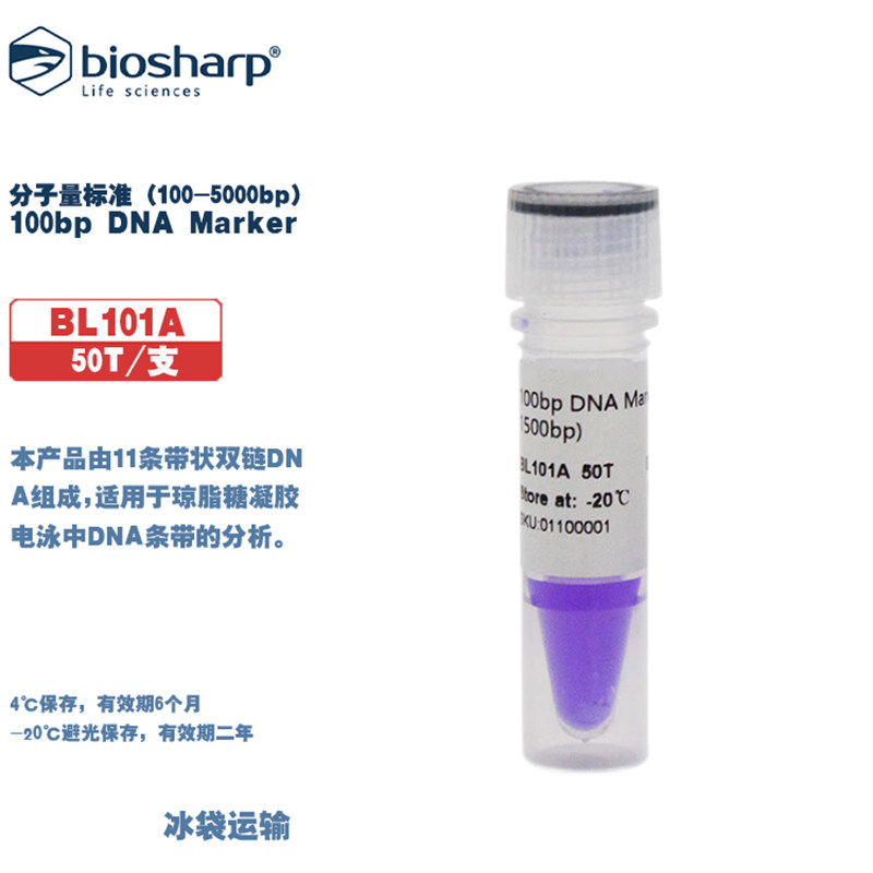 Biosharp白鲨 BL101A 100bp DNA Marker 分子量标准(100-1500bp)
