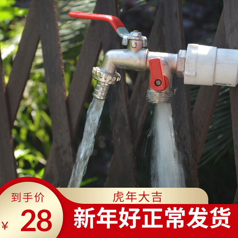 Outdoor two-end foreign trade double water faucet corner valve double outlet garden balcony washing machine faucet