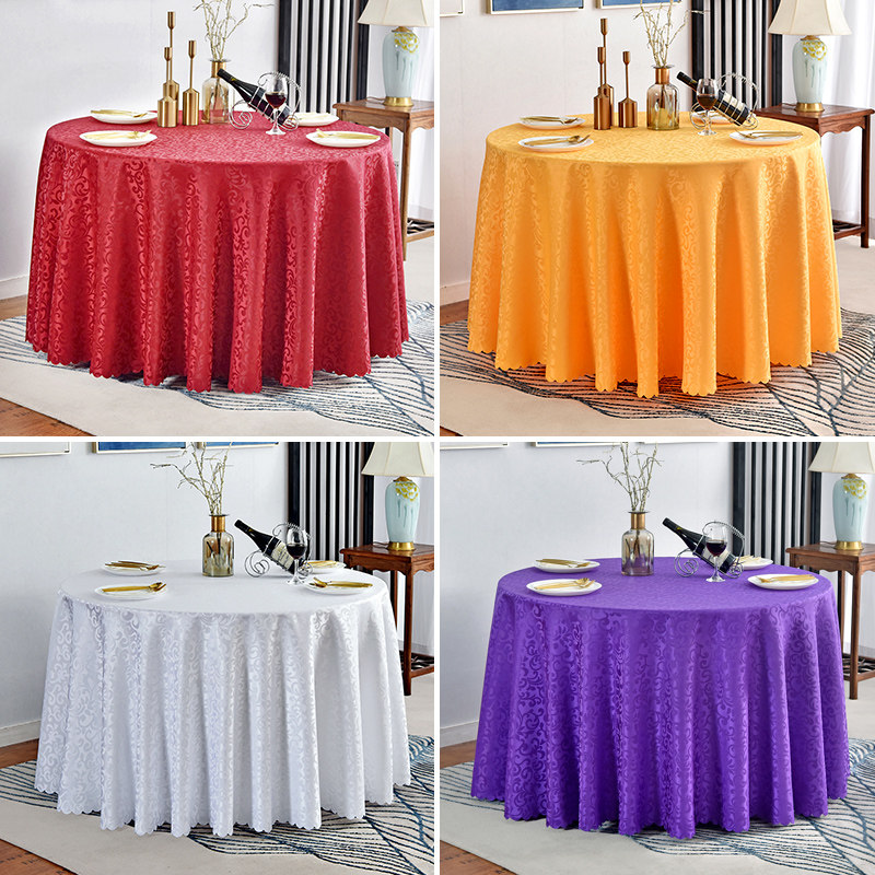 Customized Special Hotel Hotel Large Roundtable Table Cloth Conference Wedding Banquet Restaurant Roundtable Table Cloth