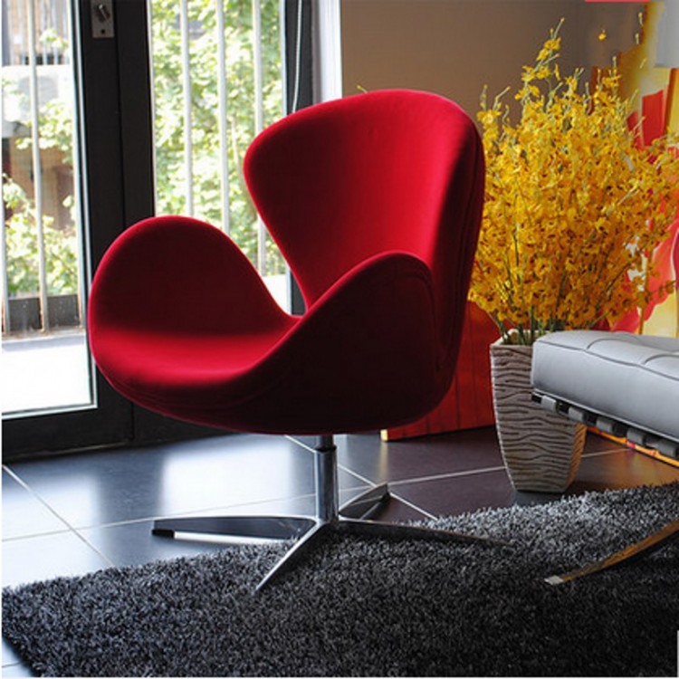 Creative Minima Home Beauty Space Swan Chicken Egg Shell Sheep Flocking Cloth Computer Staff Swivel Cloth Art Office Chair