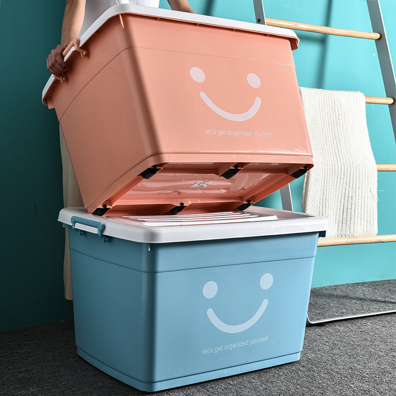 Thickened Extra-large Containing Box Plastic Clothes Storage Box Clear Bin box Large Number of Home Mega Box Finishing Boxes