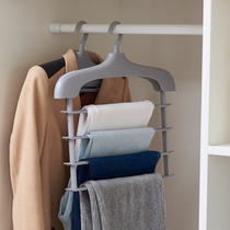 Drying hanger clip pants multi-function folding non-marking non-slip household bedroom wardrobe dormitory student storage artifact