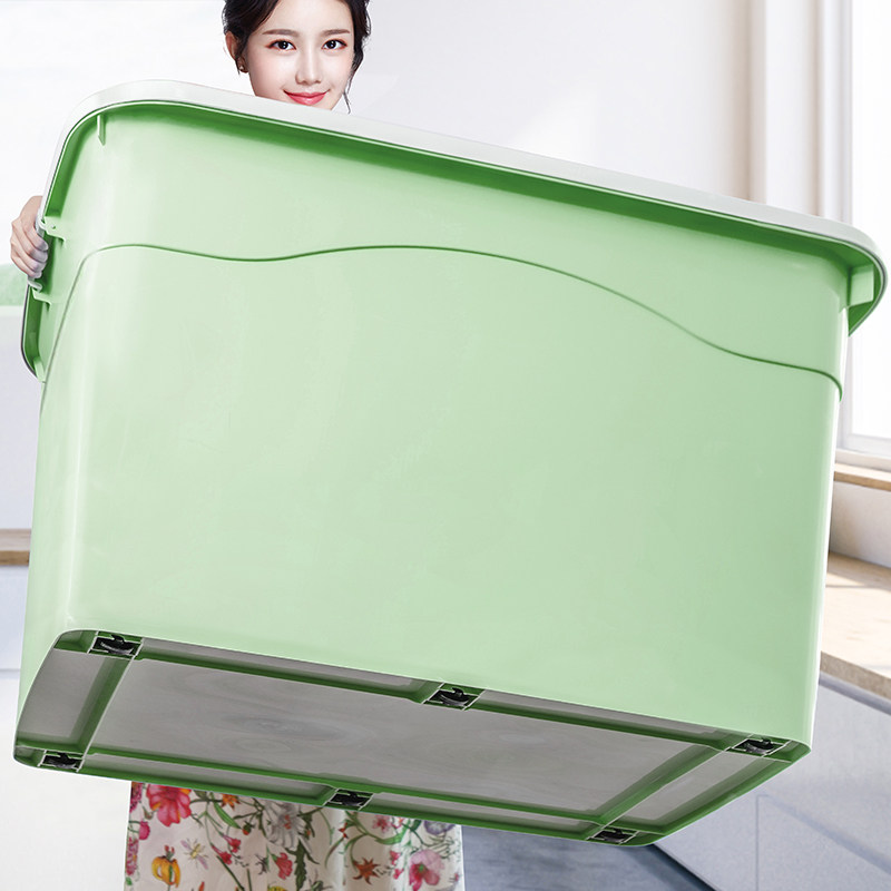 Thickened storage box plastic extra large clothes basket moving tidying box large household storage box dormitory artifact
