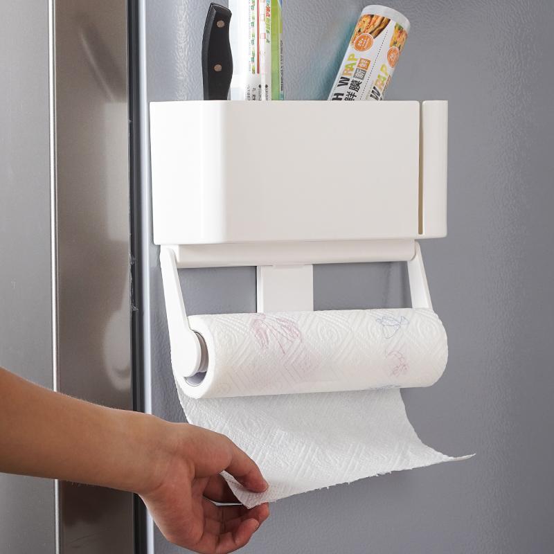 Kitchen Paper Towels Hanger Free of perforated wall-mounted Stock Paper Rack Suction rack Kitchen Paper Rack Kitchen Towel Rack 