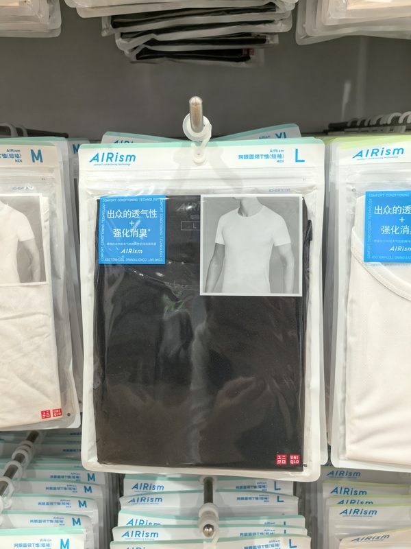 Uniqlo Men's Airism Mesh Round Neck T-Shirt/Short Sleeve/Undershirt Top 487607 482527
