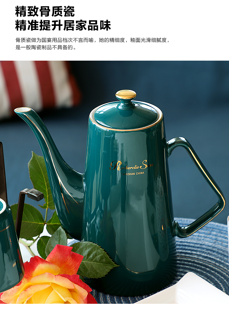 Ipads China emerald light key-2 luxury water body suit glass home sitting room American ultimately responds cup tea tray was gift boxes