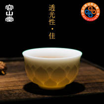 Rongshantang White Jade Porcelain tea cup Zen Puer Tea cup Master cup Individual single cup Hat cup Lotus Tea Cup