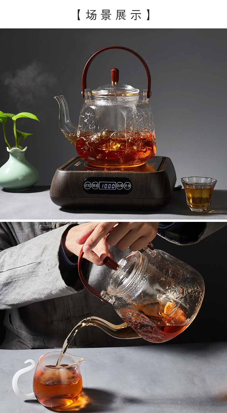 Mountains glass boiled tea machine electricity TaoLu RongShan hall large heat steaming kettle pu - erh tea teapot girder tea sets