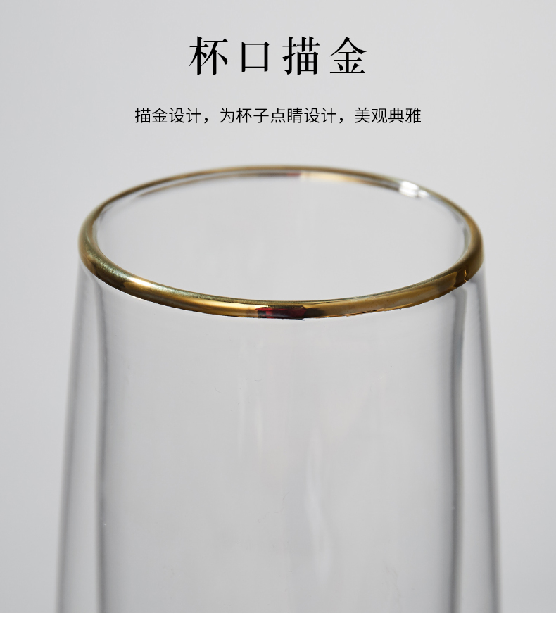 容山堂 双层玻璃茶杯 雪山杯 350ml 图4