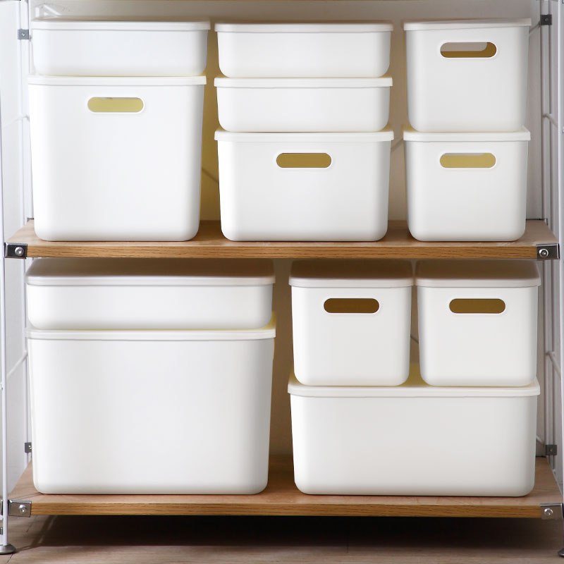 Storage box desktop cosmetics with lid finishing box sundries snacks clothes storage box plastic storage basket