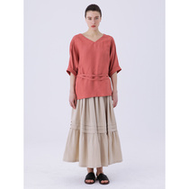 One Wei first Mi Su pocket skirt skirt skirt A big pendulum Medium-length dress literary temperament floral Tower skirt