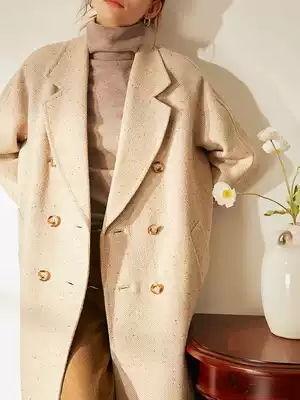 evewang 101801 Classic Herringbone Wool Coat Women Winter Long Edition High-end Wool Woolen Coat