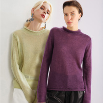 evewang silk mohair sweater autumn perspective sunscreen shirt Thin pullover long sleeve air conditioning shirt