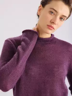 evewang silk mohair sweater autumn perspective sunscreen shirt thin pullover shirt long-sleeved air conditioning shirt