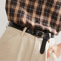 evewang buyers two-layer cowhide soft texture thin waist with pin buckle belt female