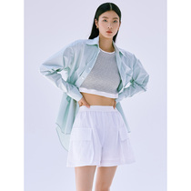 One Wei lucky pocket long pile paper feel cotton three-dimensional large pocket shorts summer thin wide legs thin hot pants