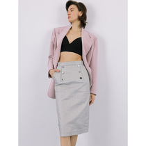 evewang Nissan original cow Navy style denim skirt High waist slim hip skirt Wild thin pencil skirt