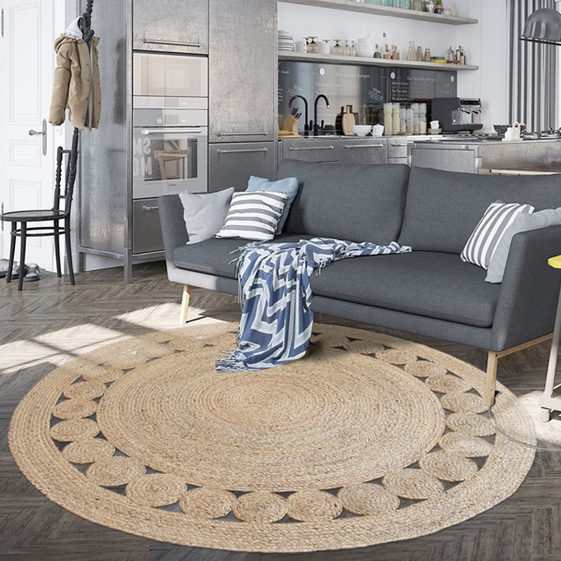 Sechamp New water reeds Reed Grass Woven Rug Non Linen Jute Nordic Girl Heart Brief Living Room Tea Table Mat