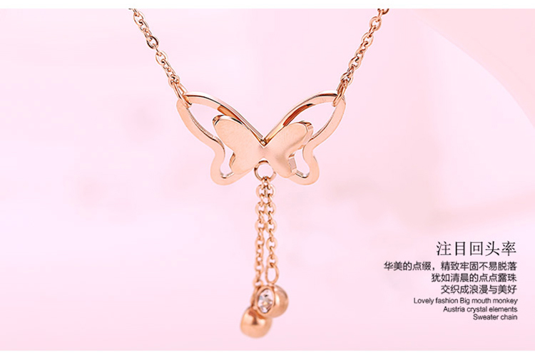Thời trang châu Âu và Mỹ khí đơn tua kim cương bướm vòng chân mạ vàng hồng 18K vàng titan vòng chân trang sức cô gái quà tặng cửa hàng phụ kiện