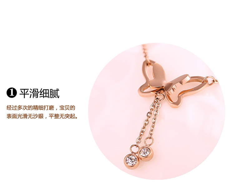Thời trang châu Âu và Mỹ khí đơn tua kim cương bướm vòng chân mạ vàng hồng 18K vàng titan vòng chân trang sức cô gái quà tặng cửa hàng phụ kiện
