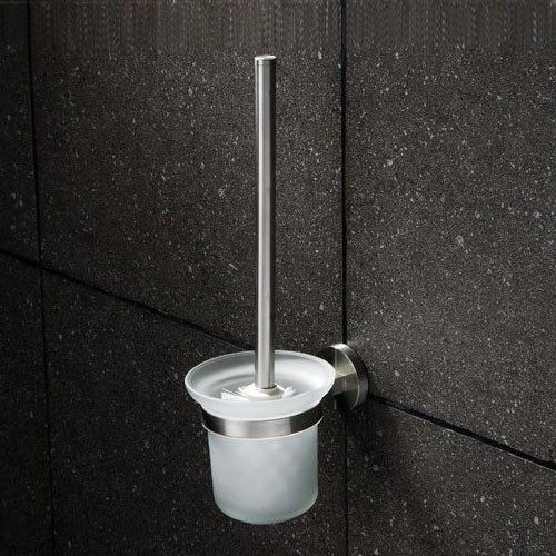 Wire drawing 304 stainless steel toilet brush cast round pedestal toilet brush 8209 brush matte and bright