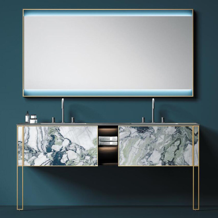Changzhou Meikeron Decorative City Real Body Shop Extremely Minimalist Light Luxury Modern Bath Cabinet LED Smart Mirror Non-Mark Customize