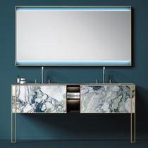 Changzhou Meikailong Decoration City physical store minimalist light luxury modern bathroom cabinet LED smart mirror non-standard customization