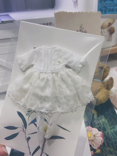 OB11 Детская юбка белая лунная свет