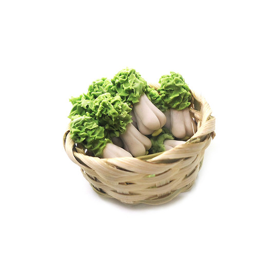 1:12娃娃屋配件dollhouse迷你可爱小白菜蔬菜5个一包仿真生活场景