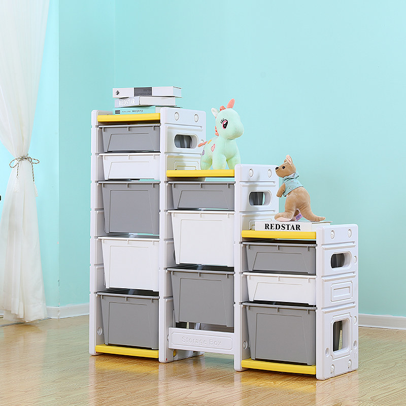 Children's box storage rack shelf baby multi-layer locker plastic bookshelf kindergarten toy finishing shelf