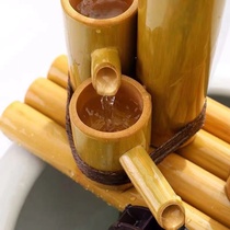 Water Cylinder Building Landscape Pendulum Pieces Bamboo Flowing Water Pendulum Pieces Circulating Water Round Fish Tank Flowing Water Swing Pieces Stone Tank Fish Farming Filter Spray